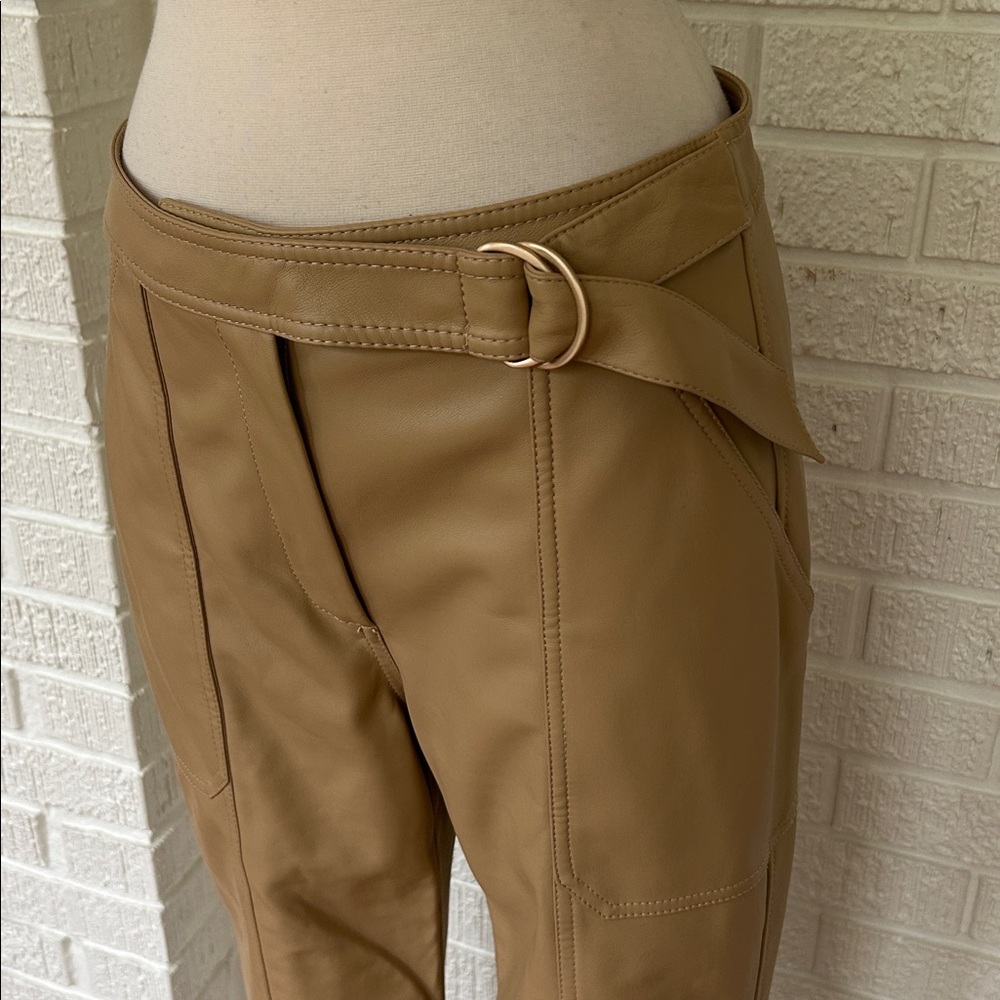 Jonathan Simkhai- BAXTER vegan leather tan pants - Picture 4 of 12
